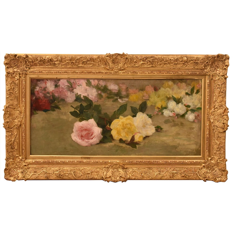 QF782 1a antique floral roses painting flower oil still life XIX.jpg